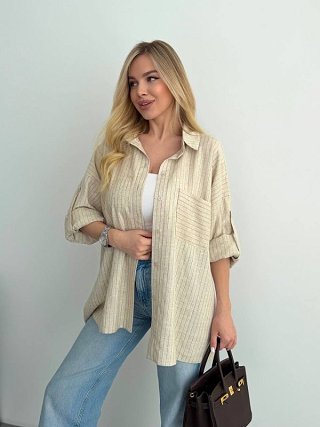 Сорочка oversize у смужку — жіночий одяг NOVA